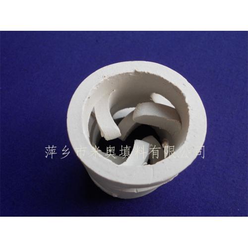 陶瓷鲍尔环填料 38mm陶瓷鲍尔环填料 传质鲍尔环填料